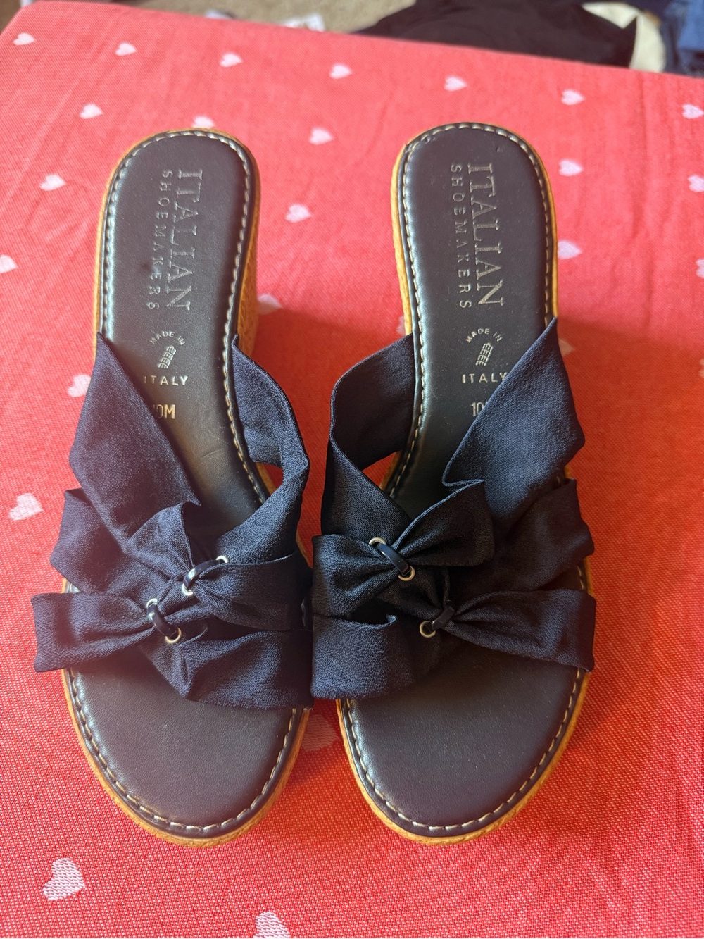 Italian Shoemakers Black Knot Slide Sandals
